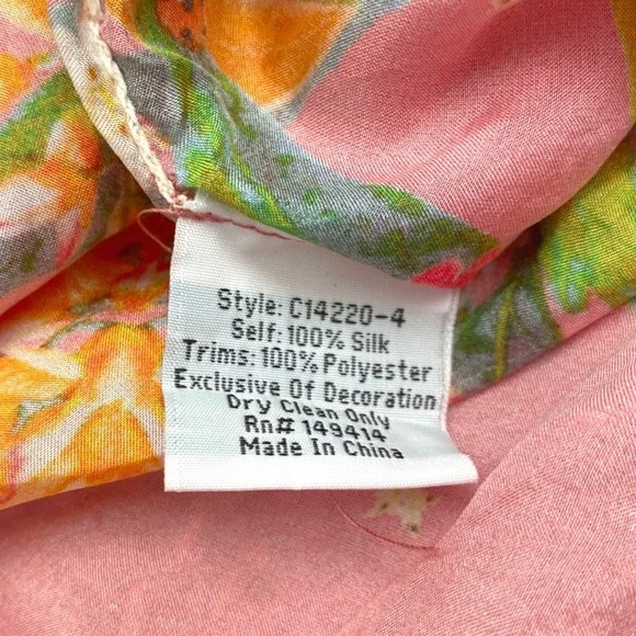 NEW‎ JOHNNY WAS Nephi Silk Floral Butterfly Kimono Tunic Top O/S Pink Oversized - Picture 11 of 13